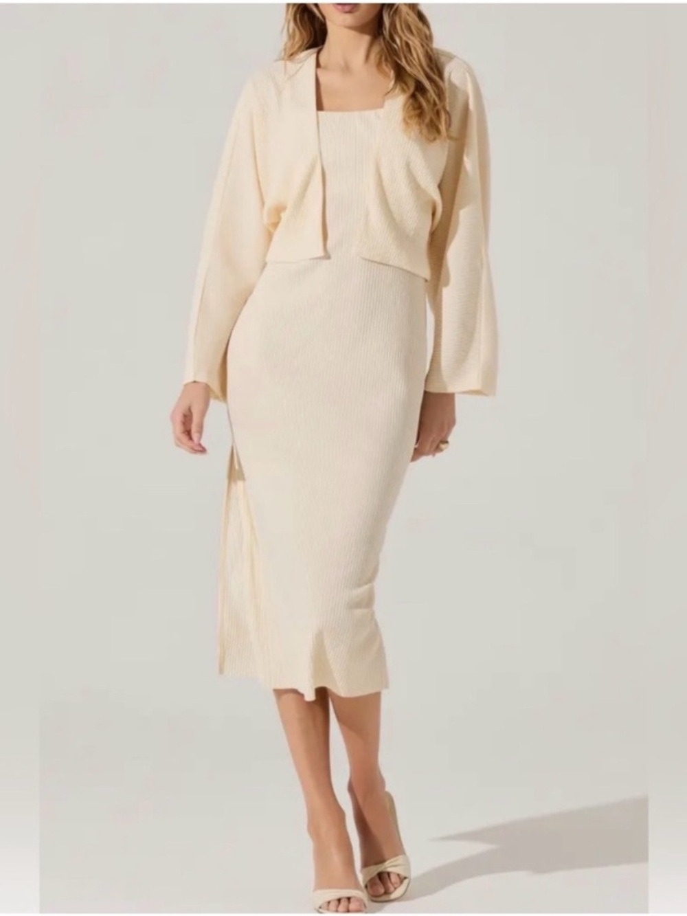 Astr the Label Beautiful Dress & Shrug Set